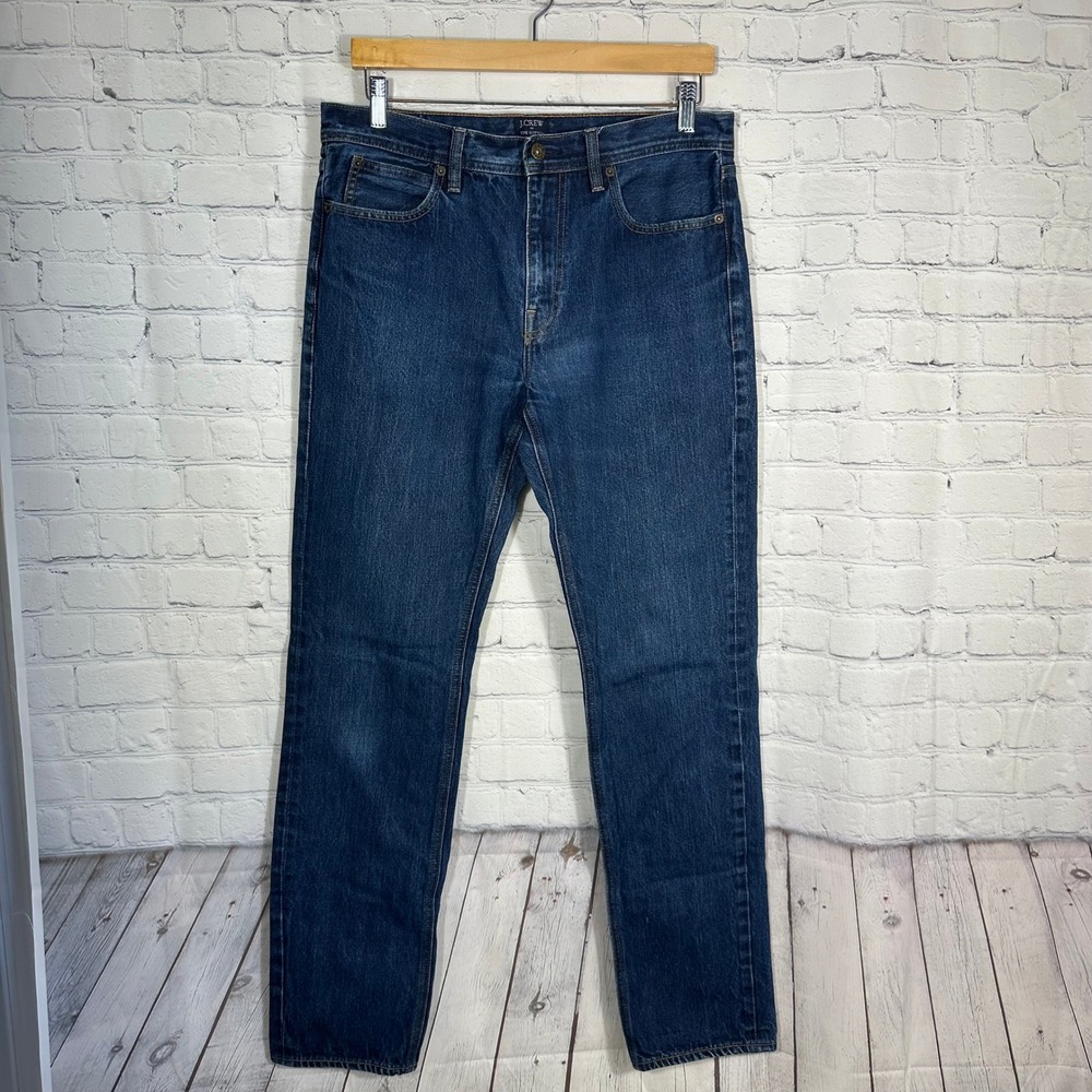 J.Crew The Sutton Straight Leg Jeans Mens 32x34 Dark Wash Blue Cotton C9892